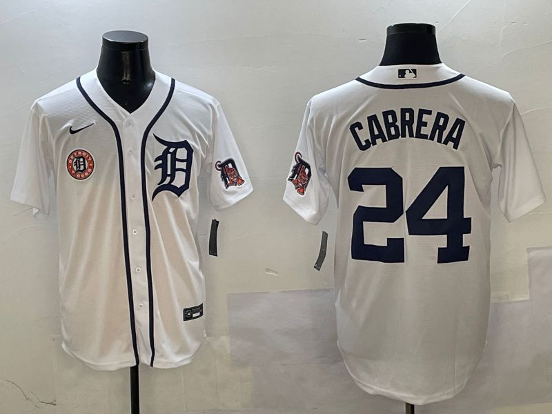 Men Detroit Tigers #24 Cabrera White Game 2025 Nike MLB Jersey style 5->detroit tigers->MLB Jersey